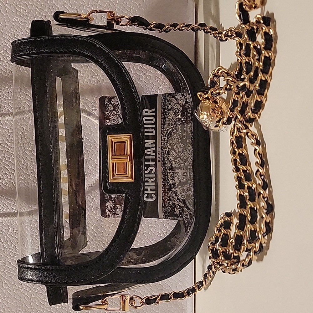 Dior White and Black Eyeshodow Pouch Or Women Cards Wallet